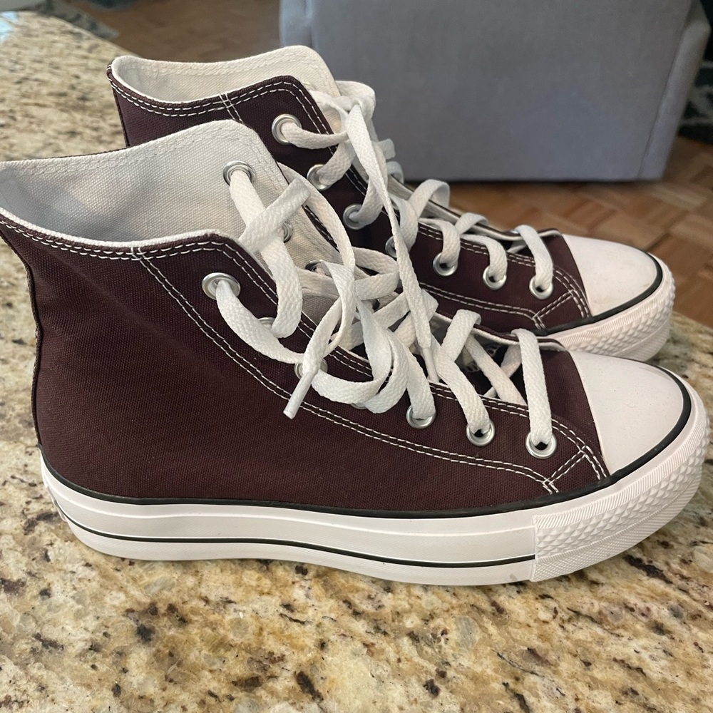 Custom Brown Platform Converse 7